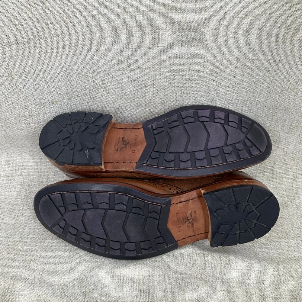Ted Baker Cassiuss 4 Wingtip‎ Brogues Mens 11.5 Brown Leather Derby Shoes Luxury